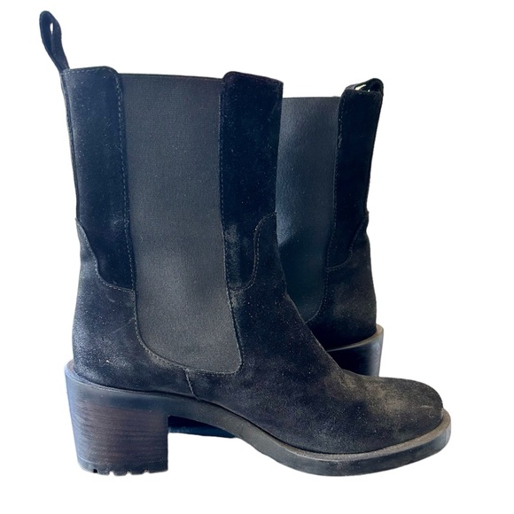 Emanuele Crasto Black Suede Italian Leather Chelsea Boots Size 8 - Picture 2 of 9